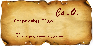 Csepreghy Olga névjegykártya